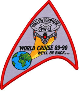 CVN-65 USS Enterprise "We'll Be Back" World Cruise Patch circa 1989-1990