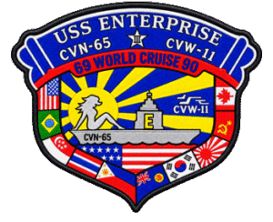 CVN-65 USS Enterprise World Cruise Patch circa 1990