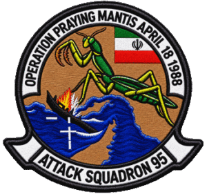 VA-95 Operation Praying Mantis Patch circa 1988